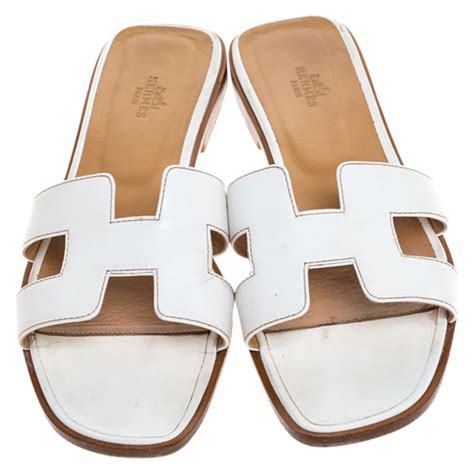 hermes white wedges|hermes slides women.